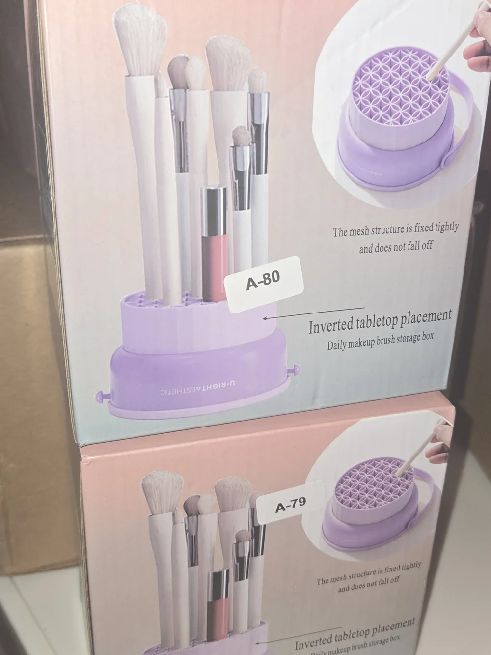 Purple Makeup Brush Holder Organizer